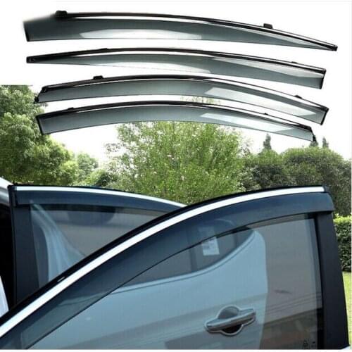Fit For Hyundai Elantra 2016 2017 Avante Sun Rain Guard Window Visors With Chrome Trim Deflectors Weather Shield Weathershields