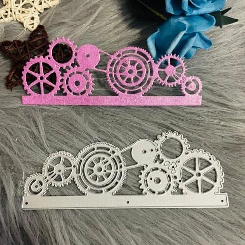 Lace border with vintage gear Metal Cutting Dies DIY Scrapbook Paper Cards Embossed Decorative Craft Die Cut handmade craft