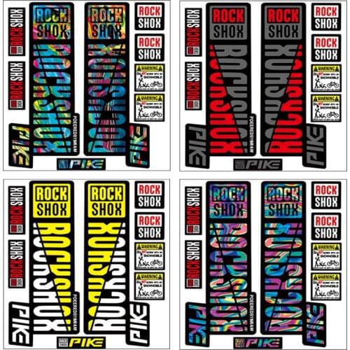 ROCKSHOX Front Fork Decals Bicycle MTB Road Rock Shox PIKE Stickers Bike DIY Racing Cycling Protect Colorful Film Kit