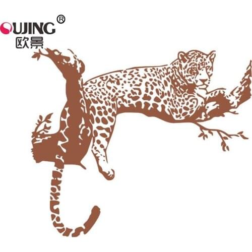 Animal Leopard Hand Carved Wall Sticker For Kids Room Wallpaper Home Dcoration Bedroom Sofa TV Wall Art Mural DIY Car Wall Decor