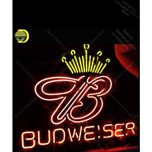 Neon Sign for Budweiser Neon Bulb sign shop Display handcraft real glass Custom Business Signs Crown Roya Sign Pet Shop Sign