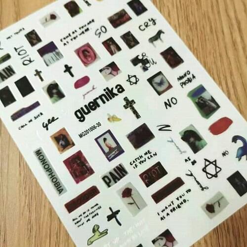 Newest MG1006-30 3D design 3D nail art sticker decal stamping back gule DIY nail decoration tools