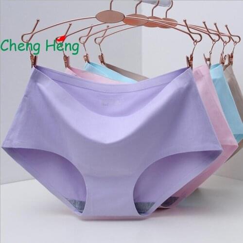 New Color Bar Mid-Waist Large Size Womens Cotton Underwear One-Piece Seamless Stickers Plastic Womens Underwear Cotton Briefs