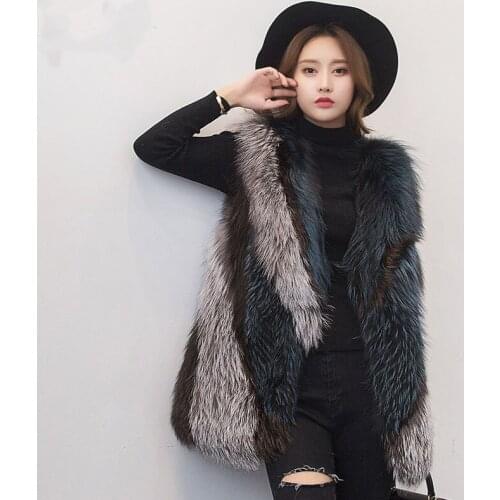 New Fashion Real Coat Winter Women Clothes Fox Fur Vest Jacket Korean Elegant Vests Manteau Femme Hiver ZL555