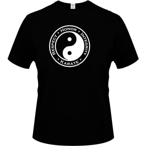 New Arrivals Fashion Respect Honor Integrity Karate fashion T-shirt mens short-sleeved cotton T-shirt funny hip-hop clothing