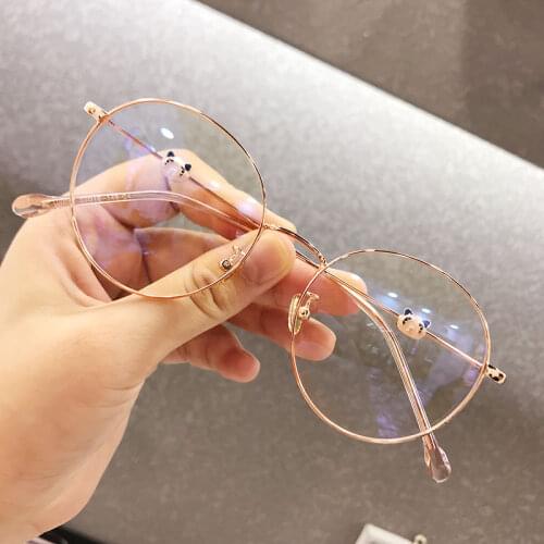 Trends Office Panda Eye Anti Blue Light Oversized Glasses Computer Women Blue Blocking Gaming Big Size Eyeglasses Alloy Frame