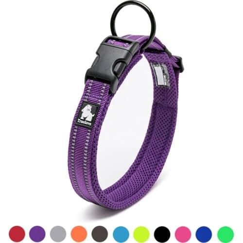 Truelove Adjustable Dog Collar Nylon Mesh Padded Pet Collar Reflective for Dog Training Outdoor Comfortable Dog Necklace for Pet
