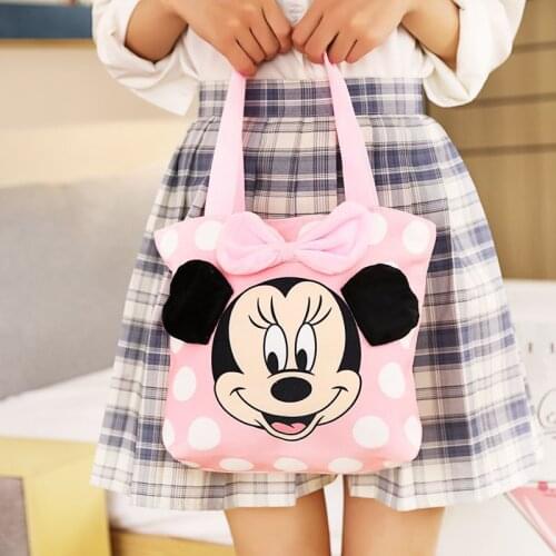 Disney cartoon portable lunch box bag large capacity student thickened lunch bag with rice bag portable canvas storage bag