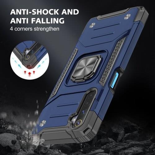 Magnetic Metal Finger Ring Holder Shockproof Armor Case For OPPO Realme 6 Realme 5 5i Realme C11 C15 Protective Back Cover