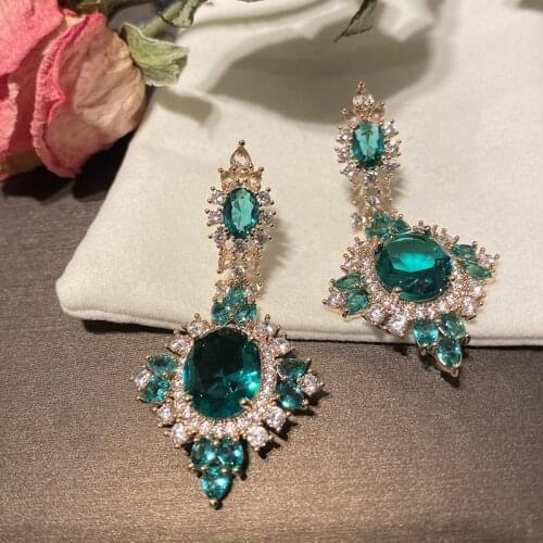 Luxury cubic zirconia purple driop earring for women