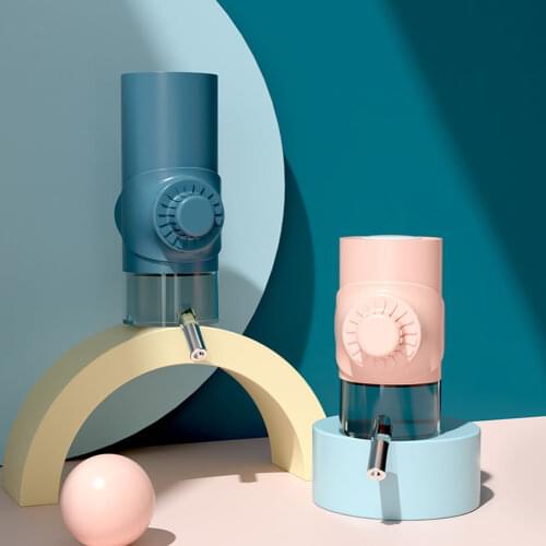 Dog Kennel Cage Water Bottle Drinker No-Drip Pet Water Dispenser for Pets Can Be Raised and Lowered Drinking Water Feeding Bowl