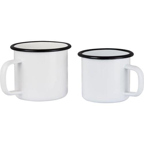 QUEENBAR 380/500ML Outdoor Enamel Cup Beer Cup Portable Cup Home Water Drinking Tools Sublimation Enamel Mug Home Drinkware