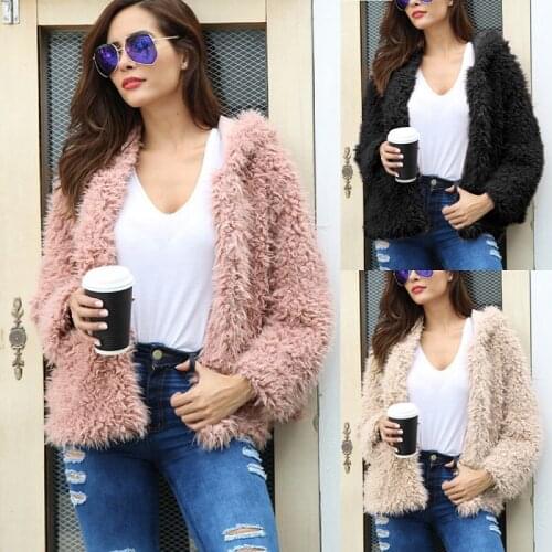 Plus Size Long Sleeve Outerwear Slim Coat Female Casual Fashion Faux Fur Coat Women Autumn Winter Warm Fluffy Hooded Coat