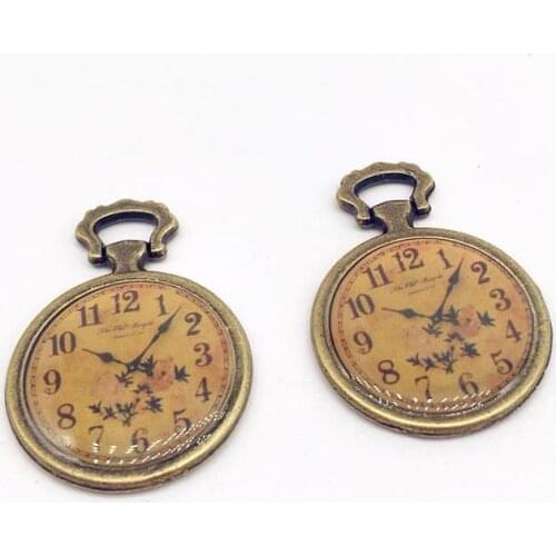 Vintage 2 pcs Clock charms Clock Pendants fit DIY handmade necklace earring bracelet charms Jewelry Making