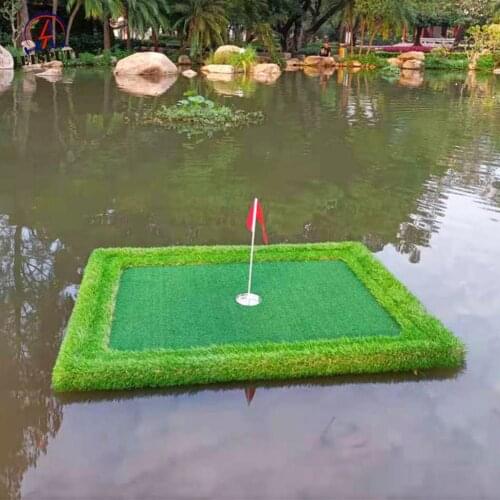 Water Golf Putting Trainer Pool Golf Game Set Floating Golf Green With Other Accessories Pool Flag Driving Artificial Turf Mat