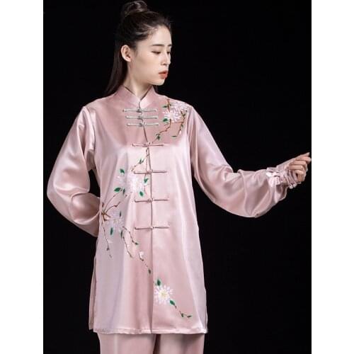 WomenS Soft Silk Tai Chi Suit Kung Fu Wushu Martial Arts Uniform Wing Chun Jacket Pants Morning Exercise Tai Chi Uniform 12492