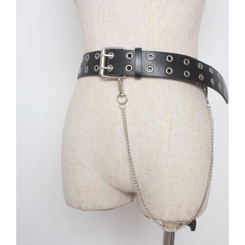 Newest Design Detachable Waist Belt Chain Punk Hip-hop Trendy Women Belts Lady Fashion silver Pin Buckle leather Waistband Jeans