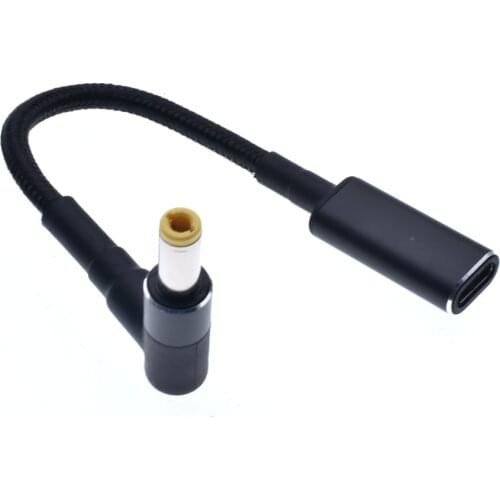 100W USB Type C Female to 5.5x2.5mm Plug Converter Laptop Power Adapter Connector USB C Fast Charging Cable for Laptop Charger