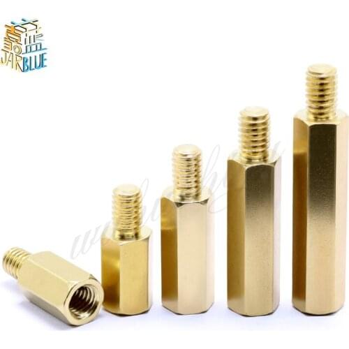 50Pcs M2.5*L+6mm Hex Head Brass Spacing Screws Threaded Pillar PCB Computer PC Motherboard StandOff Spacer