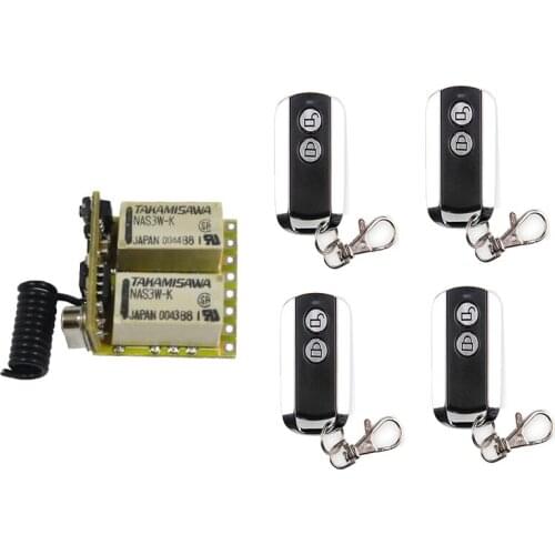 2CH Relay Wireless Remote Control Switch RF Mini Small 3.7v 5v 6v 9v 12v Momentary Controller Module trigger reset button