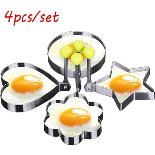 4pcs/set Stainless Steel Fried Egg Pancake Lovely Shaper Omelette Mold Mould Frying Egg Cooking Tools Kitchen Accessories