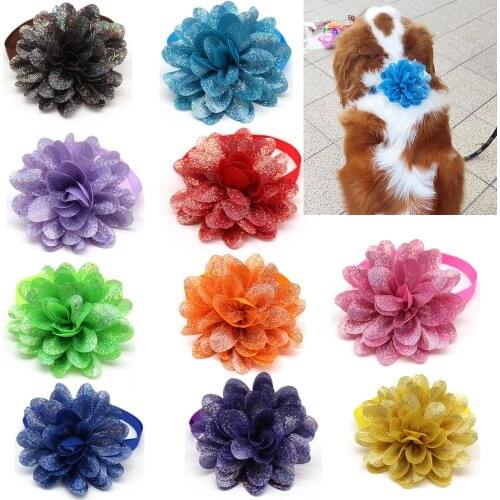 60pc Dogs Pets Accessories Pet Dog Bow Tie Flower Pet Dog Cat Bowtie Neckties Pet Supplies Dog Accessories for Small Dogs