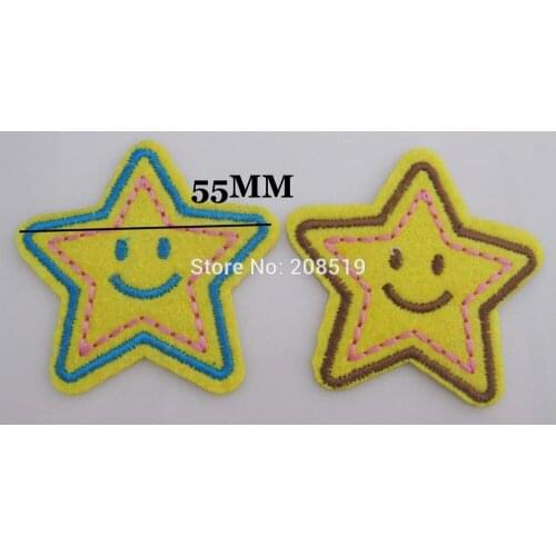 AE0108 55MM Star Shape baby clothes appliques iron on patch 20pcs sewing accessories