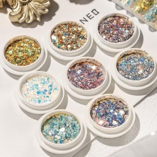 50G / Bag Nail Sequins, Nail Art Flake Nail Glitter Paillette Mixed Round Thin Shining, 3D Nail Art Stickers For Nail Decoration