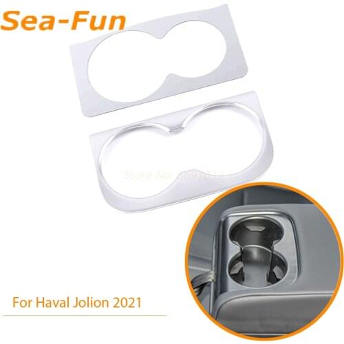 For Haval Jolion 2021 Front Rear Cup Holder Trim Cover Decorative Frame Stainless Steel Car Interior Accessories