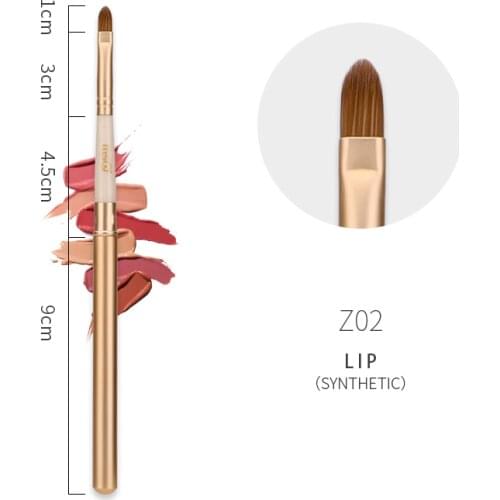 MSQ 1PCS Lip Makeup Brush Gold White Metal Wood Handle Cosmetic Lipgloss Lipstick Single Mini Make Up Brush 10cm 17.5cm