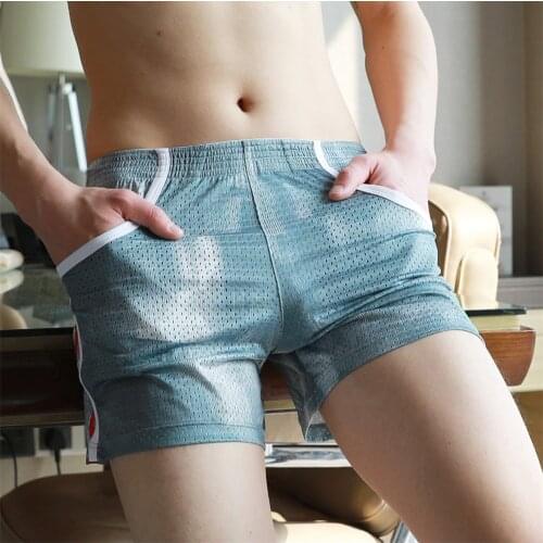 Mens Home-wear Fashion Mesh Breathable Casual Shorts Joggers Shorts Slim Fit Sweatpants With Pocket Pantalones Cortos Hombre