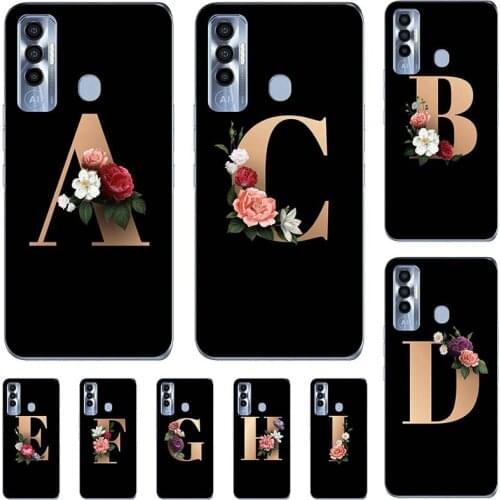 For Tecno Camon 17 CG6 CG6j 6.6" Case Cute Lovely Cartoon Pattern Flowers Black Letters Soft TPU Cover
