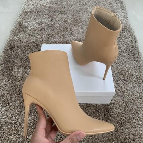 2020 New Winter Boot for Woman Thin Heels Ankle Boots Womens Leather High Heel Shoes Women Chaussure Platform Shoe