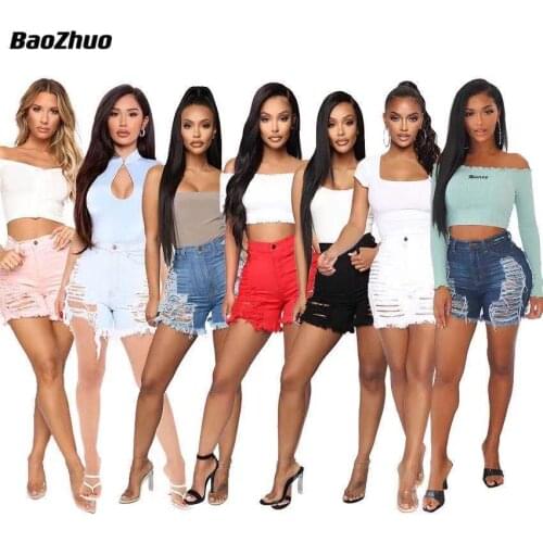 BaoZhuo 2021 New Female Fashion Casual Summer Cool Denim Short Women High Waists Fur-Lined Leg-Openings S-5XL Sexy Short Jeans