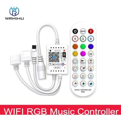 New DC12-24V WIFI Dual-Head Output RGB Music Controller IR 24 Key Controller Wifi Remote Control For SMD 5050 2835 RGB Led Strip