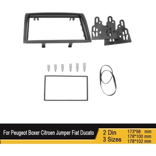 Double Din Fascia for Peugeot Boxer Citroen Jumper Fiat Ducato 2006+ Dashboard Installation Trim Kit Frame Stereo Pane Bezel