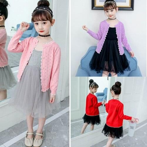 Toddler Teenager Clothes Girls Cardigan Knitted Sweater Children Cardigans Girl Sweater Long Sleeve Kids Jacke