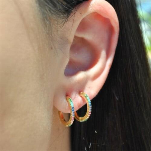 Simple 3 Colors Hoop Earring 100% Real 925 sterling silver Jewelry Statement Party Wedding Earrings for Women Bridal Charm Gift