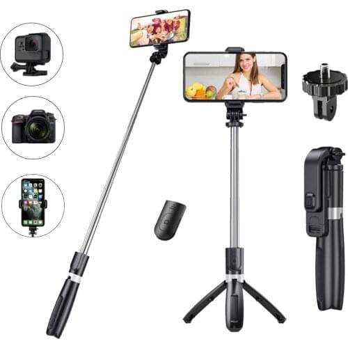 YTOM Selfie Stick Tripod Bluetooth, Extendable Phone Tripod Selfie Stick with Wireless Remote Shutter for phone gopro camera