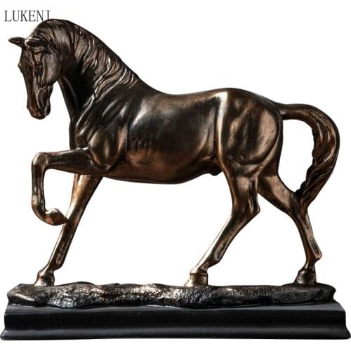 NORDIC CREATIVE HOME ACCESSORIES DECORATION SIMPLE CREATIVE RESIN CRAFTS BRONZE PONY DECORATIONS