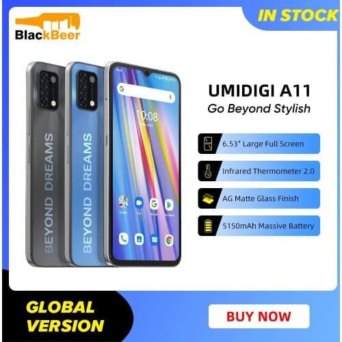 UMIDIGI A11 6.53 Inch 4G Cellphone Android 11 Octa Core Smartphone 16MP Triple Camera Mobile Phone Infrared Thermometer 5150mAh