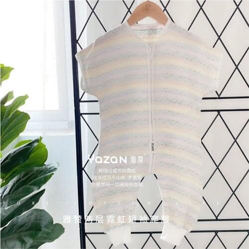 Baby Sleeping Bags Legs Cotton Newborn Sleepsacks Short sleeve Sleep Sack Summer Soft Cartoon Jumpsuit For Children Pajamas