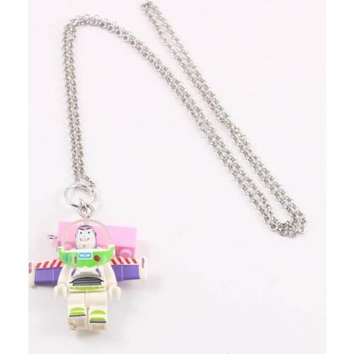 Buzz Lightyear Hero Doll Building Super men TOY Block Brick Necklace Charm Kids Gift Jewelry