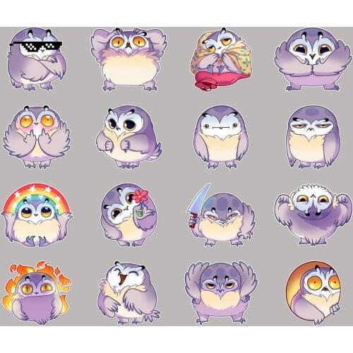 40 funny owl cartoon funny scrapbook stickers for children, DIY laptop suitcase skateboard motorcycle bicycle toy
