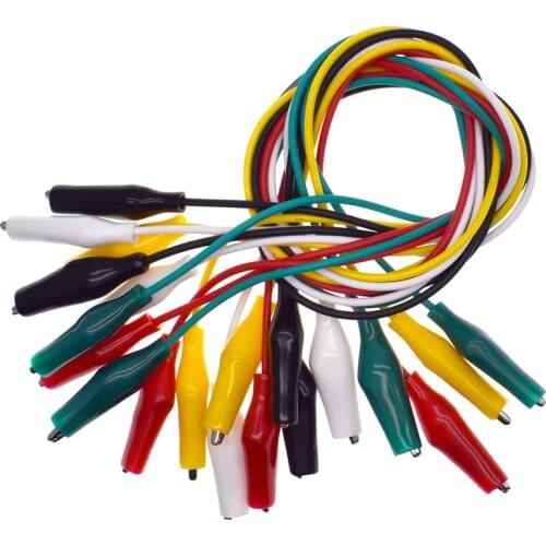 1Set / 10PCS Alligator Clips Electrical DIY Test Leads Alligator Double-ended Crocodile Clips Roach Clip Test Jumper Wire 46CM