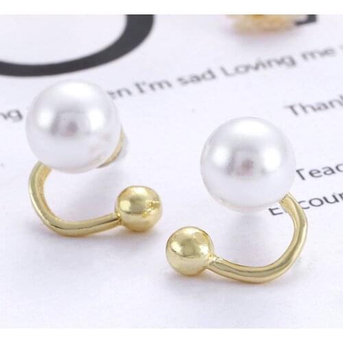 Hollow Ball Pearl Earrings Accessories Retro Hong Kong Temperament Women Earrings Elegant All Match Jewelry Best Gifts Dating