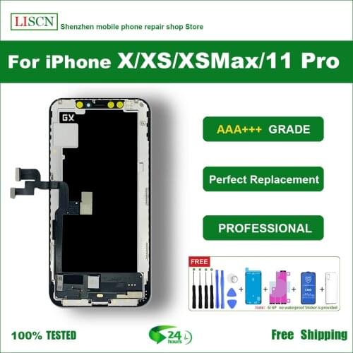 X Xs Xs Max OLED For iPhone X Xs Max 11Pro LCD Display Touch Screen Digitizer Assembly Replacement Parts LCDs + Gifts