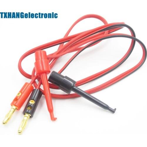 1 Pair Small Test Hook Clip to Banana Plug for Multimeter Test Lead Cable diy electronics