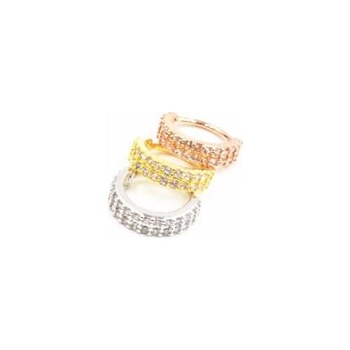 10pcs Body Jewelry Piercing - CZ Lip Labret Ring Ear Helix Daith Cartilage Tragus Earring Nose Septum Ring Bend Double Row Shine