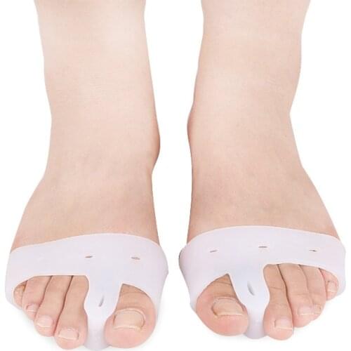 2pcs=1Pair Foot Care Tools Pedicure Silicone Toe Separator Hallux Valgus Toe Corrector Protector Orthopedic Plantar Fasciitis